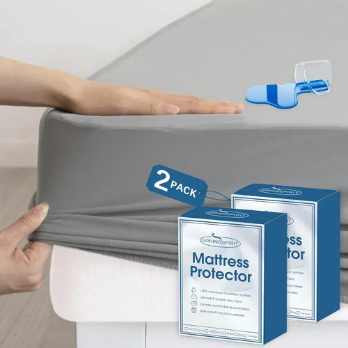 Vista 7 de Protector de colchón Twin impermeable, funda protectora de colchón tamaño Twin para cama de niños, sábana bajera suave y transpirable para cama