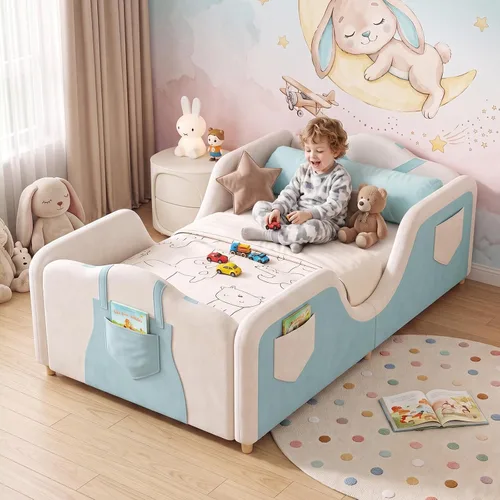 Vista 11 de DoCred Cama infantil, cama tapizada para niños y niñas