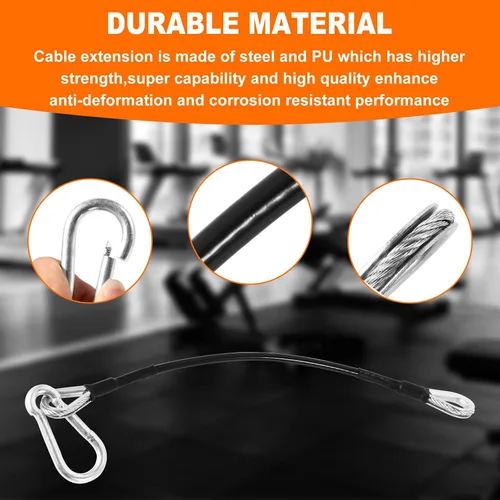 Vista 3 de Extensión de cable de gimnasio de 10 pulgadas compatible con Bowflex Home Gym Machine Accesorios para LAT/Tricep Pull Down y extensiones de piernas