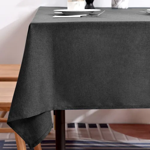 Vista 21 de BALCONY & FALCON Mantel Rectangular de Lino Sintético Impermeable Lavable Limpiable Cubierta de Mesa para Decoración de Mesa de Cocina Comedor