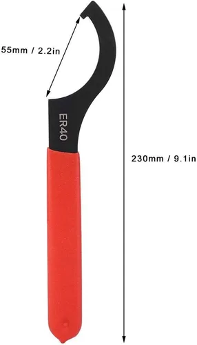 Vista 2 de Llave de pinza ER40 Llave de acero de alto carbono Tuerca de sujeción manual Llave de mandril