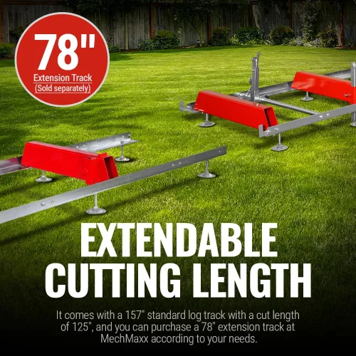 Vista 12 de MechMaxx Aserradero portátil de 22", longitud de pista de 13', ancho