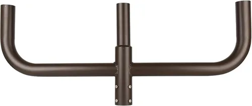Vista 17 de Adaptador de espiga horizontal cuadrado de 180 grados con 2 brazos para poste cuadrado de 4 pulgadas, 2 soportes de montaje horizontales más gruesos