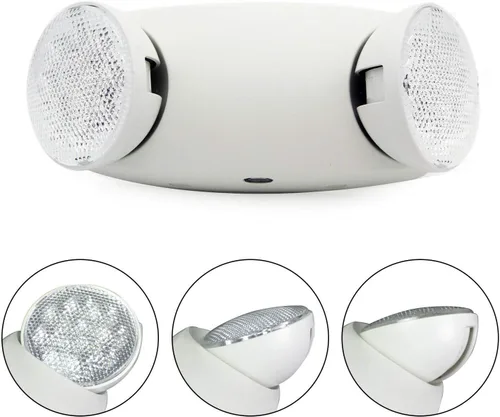 Vista 4 de OSTEK Accesorios de iluminación LED de salida de emergencia con dos cabezales, luz de emergencia LED integrada ajustable estándar de EE. UU.