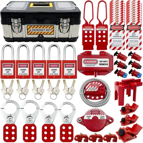 Vista 8 de Kit de Bloqueo y Etiquetado - Abrazadera para Disyuntor de Circuito, Abrazaderas de Grupo, Etiqueta, Disyuntor Universal Multi-Pole con Bolsa