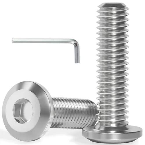 Vista 25 de VGBUY M6-1.0 x 8 mm 100 piezas Tornillos de cabeza plana con casquillo hexagonal, 304 de acero inoxidable 18-8, rosca completa, llave hexagonal