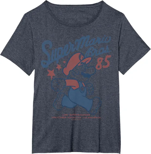 Vista 41 de Nintendo Super Mario Brothers '85 Vintage Stars - Camiseta Gris Oscuro