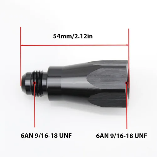 Vista 2 de Adaptador de válvula de ventilación enrollable en línea de aluminio 6AN hembra a 6AN macho para tanque de celda de combustible, adaptador de giro