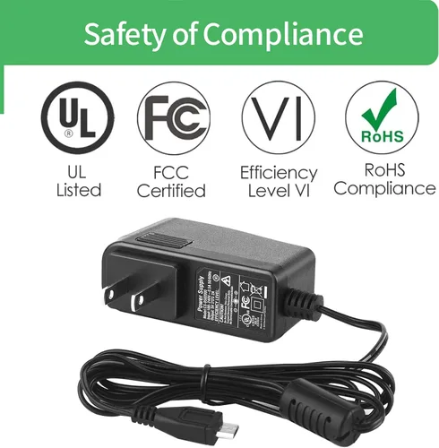 Vista 9 de Cargador de pared micro USB de 5V 2A, adaptador de fuente de alimentación micro USB AC/DC 5V para Raspberry Pi Zero, Kindle Paperwhite, Echo Dot