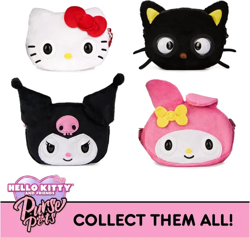 Vista 8 de Purse Pets, Sanrio Hello Kitty and Friends, Kuromi - Juguete interactivo para mascotas y bolso cruzado kawaii, más de 30 sonidos y reacciones