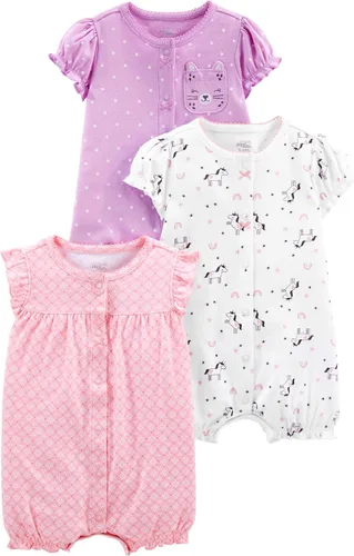 Vista 8 de Simple Joys by Carter's - Paquete de 3 mamelucos Snap-up para bebés niñas