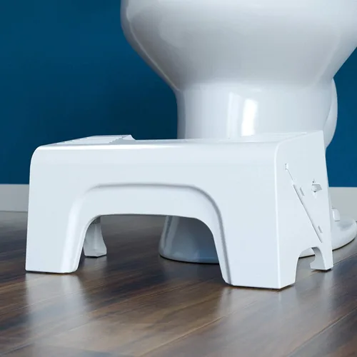 Vista 3 de Squatty Potty Fold N Stow Taburete plegable compacto para inodoro, blanco, 8 pulgadas, 1 libra
