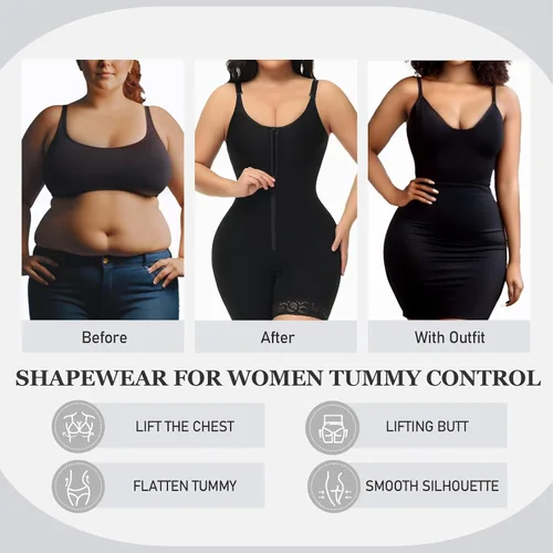 Vista 6 de M MYODRESS Fajas Colombianas Moldeadora Faja Control de Abdomina Faja Body Shaper Post Cirugía Prenda de Compresión Levantador de Culos Fajas