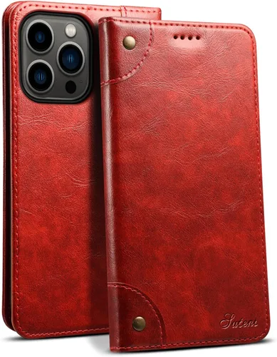 Vista 8 de SINIANL Funda compatible con iPhone 15, funda de piel azul con soporte magnético, soporte para tarjetas de crédito, funda tipo cartera