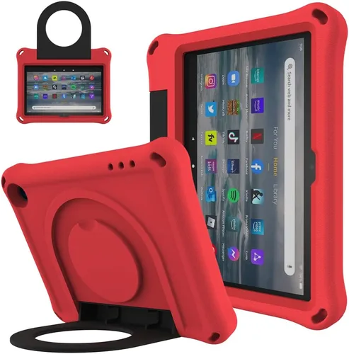 Vista 8 de JGY - Funda para niños Fire 7 2022 de Amazon Fire 7 EVA, a prueba de golpes, con soporte de asa, resistente a prueba de niños, para Fire 7 2022