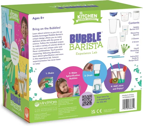 Vista 9 de MindWare Kitchen Science Academy - Kit de barista de burbujas, innovador kit de fabricación de bebidas que combina magia efervescente con ciencia