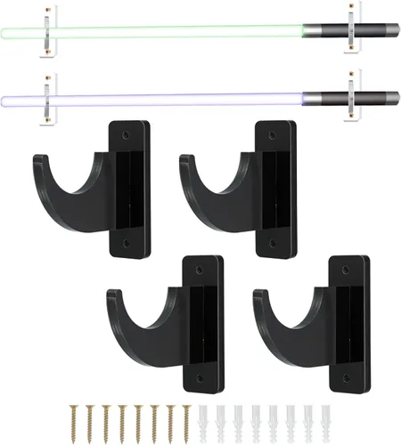 Vista 11 de uxcell Soporte de pared para espada, 1 juego de soporte de pared para sable de luz acrílico, soporte de pared para espada de sable de luz, soporte