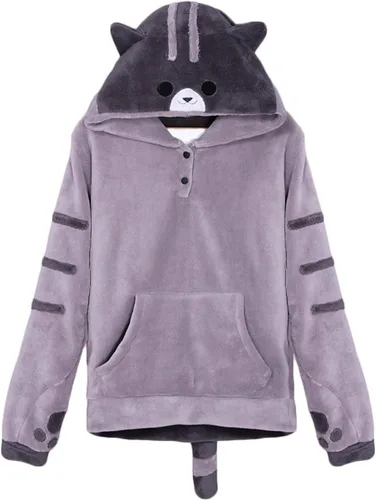 Vista 10 de Coriresha - Sudadera con capucha para niños, estilo perro, con orejas de perro en 3D y cola de perro, manga larga