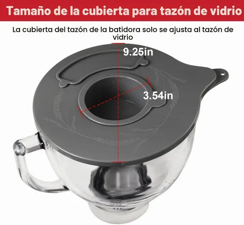 Vista 6 de KitchenAid K5GB - Cubierta de cristal para batidora de cabeza inclinable de 5 cuartos de galón, protector contra salpicaduras
