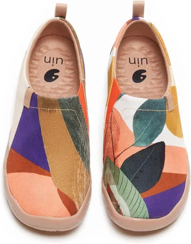 Vista 66 de UIN Mocasines casuales para mujer, de viaje, pintados, para caminar, ligeros, cómodos, de lona, tenis de moda