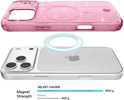 Vista 1236 de VELVET CAVIAR Funda para iPhone 15, compatible con MagSafe, probada contra caídas de 10 pies, fundas protectoras de diseño, leopardo color rosa