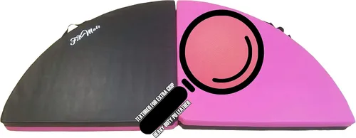 Vista 5 de Cojín circular plegable de 5 pies de ancho para ejercicio y bastón de baile. Alfombrilla de seguridad de espuma EPE reticulada portátil con cubierta