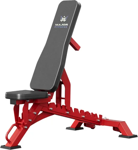Vista 9 de MAJOR FITNESS Banco de pesas, banco de entrenamiento ajustable para entrenamiento de fuerza, prensa de banco y entrenamientos de cuerpo completo