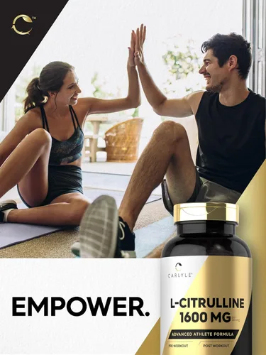 Vista 7 de Carlyle L Citrulina 1600mg 200 cápsulas para hombres y mujeres Fórmula avanzada para atletas Suplemento sin OMG y sin gluten