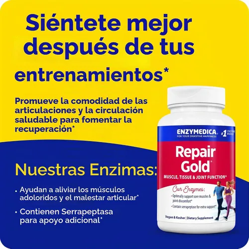 Vista 4 de Enzymedica Repair Gold para hombres y mujeres - 120 Cápsulas