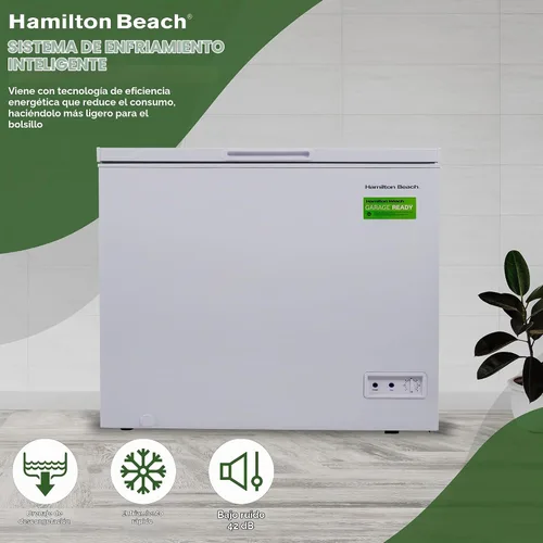 Vista 7 de Hamilton Beach, Congelador profundo de cofre, capacidad de 7 pies cúbicos, termostato ajustable, cesta de alambre recubierta de vinilo removible