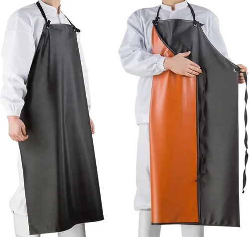 Vista 2 de Delantal de vinilo resistente a productos químicos, delantales de PVC unisex de talla grande para lavavajillas, peluquería de perros, jardinería