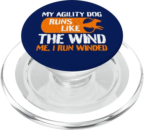 Vista 7 de Dog Agility Handler - My Dog Runs - Funny Dog Agility PopSockets Adhesive PopGrip