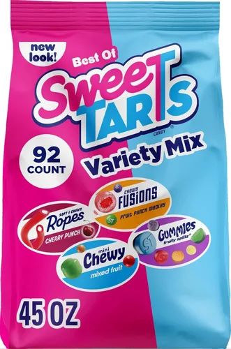 Vista 14 de SweeTARTS Gomitas Fruity Splitz, caramelos, dulces y ácidos, bolsa resellable, 9 onzas (paquete de 2)