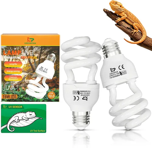 Vista 13 de Bombilla UVB de reptil 5.0 15W, base compacta de luz fluorescente