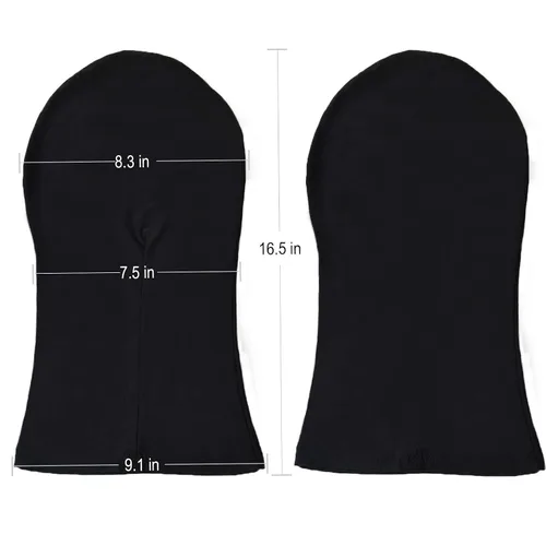 Vista 7 de 2 máscaras de cara completa negras de segunda piel capucha de elastano para Halloween Cosplay para tela unisex
