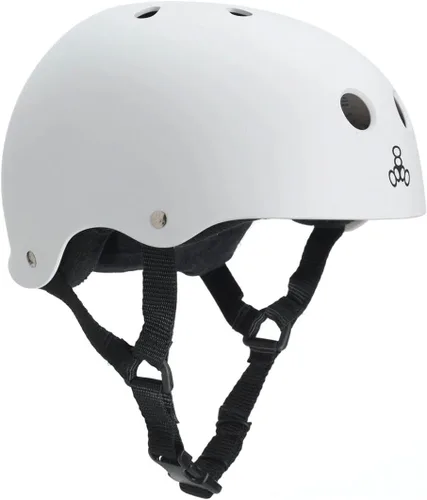 Vista 2 de Triple Ocho de goma multiimpacto patín Hardhat con forro de sudor Carbon Matte
