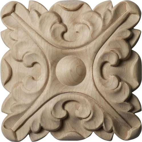 Vista 3 de Ekena Millwork ROS02X02ACAL Acanthus Square Rosette, 2 3/4"W x 2 3/4"H x 1/2"P, Aliso