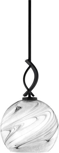 Vista 41 de Toltec Lighting Cavella Stem Colgado Mini colgante, acabado grafito, vidrio de muselina blanca de 4 pulgadas