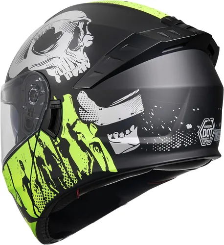 Vista 6 de KYPARA Casco modular de doble visera abatible de cara completa para motocicleta con certificación DOT de impresionismo