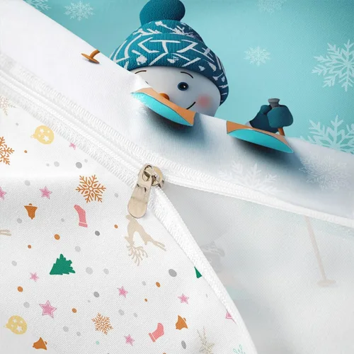 Vista 6 de Erosebridal Juego de ropa de cama con diseño de Feliz Navidad, adorable funda de edredón de muñeco de nieve tamaño individual para niños y niñas