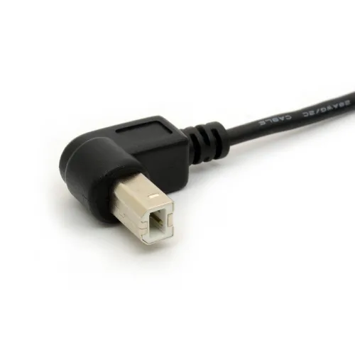Vista 2 de 1.5M USB a cable adaptador de impresora (abajo) 90 Degree USB 2.0 A Male to B Down Angle Plug Converter Lead 480Mbps High Speed Adaptor Scanner
