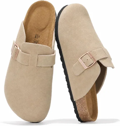 Vista 19 de Zuecos de cuero genuino 100% de grano completo para hombres - Zapatos de Negro