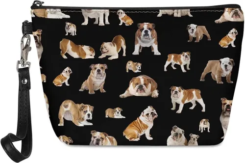 Vista 19 de Howilath Novedad Impreso Elegante Bolso Cosmético De Las Mujeres, Perros Animales Perezoso Diseño Floral Niña Trapezoide Cosméticos Bolsa De