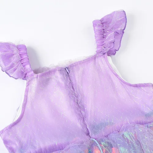 Vista 4 de Uhnice Disfraz de sirena para niñas, vestido de princesa con accesorios