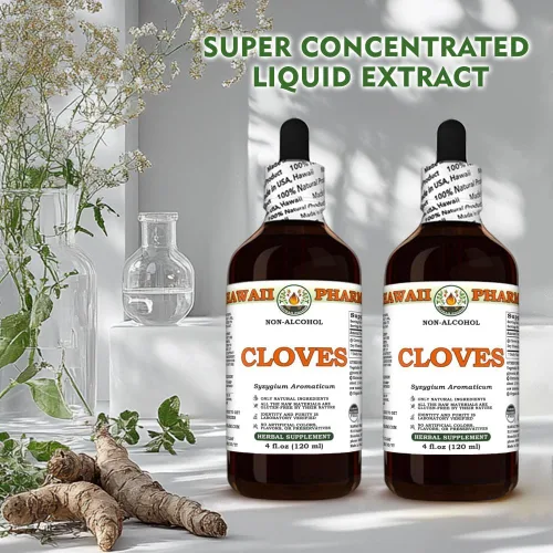 Vista 9 de Hawaii Pharm Extracto sin alcohol de clavo, glicerita para apoyo antioxidante, promueve la fuerza ósea, apoya la función hepática, alivio