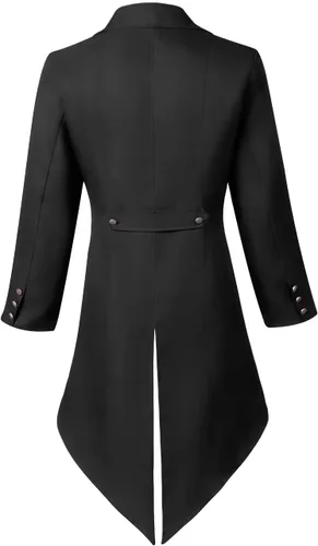 Vista 3 de Chaqueta de cola de milano Steampunk vintage para hombre, estilo gótico, victoriano, bata de uniforme