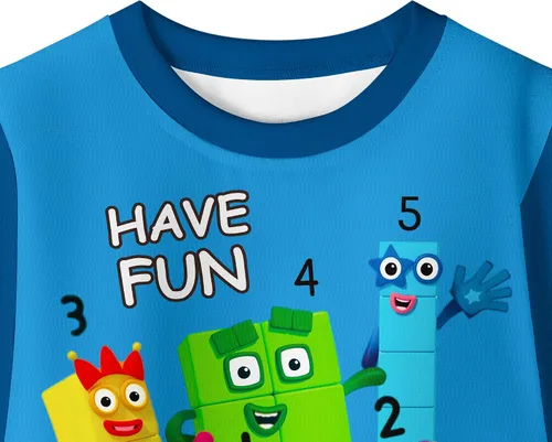 Vista 3 de Conjunto de camisas y pantalones largos para niños y niñas, dibujos animados para el hogar, uso diario, ropa casual para 2 a 12 años