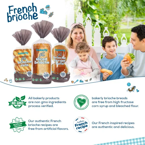 Vista 2 de bakerly Brioche - Rollos de cena (paquete de 4, 8 unidades (32 rollos de cena Brioche en total)