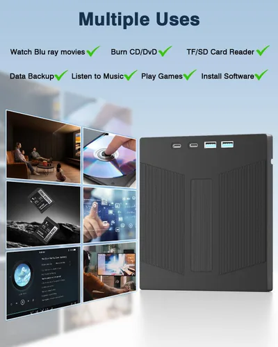Vista 12 de 7-en-1 Unidad Blu Ray externa compatible 100G y disco 3D R/W para PC