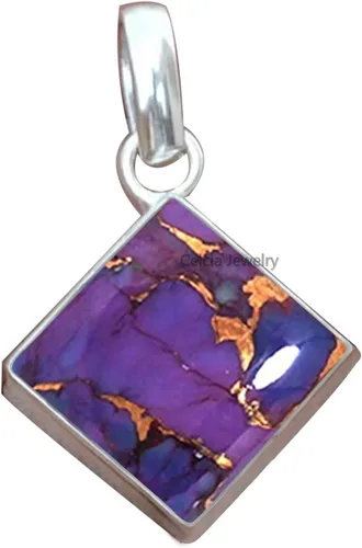 Vista 12 de Colgante de plata de ley 925 maciza para hombres y mujeres, auténtico ónix negro plano, cuadrado, colgante único hecho a mano para ella y él